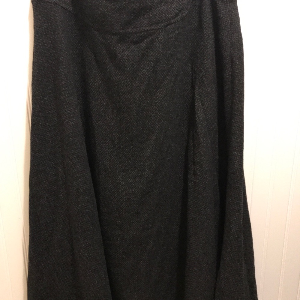 Lauren Ralph Lauren Black Wool Blend Fit And Flare Midi Skirt Lined Size 14